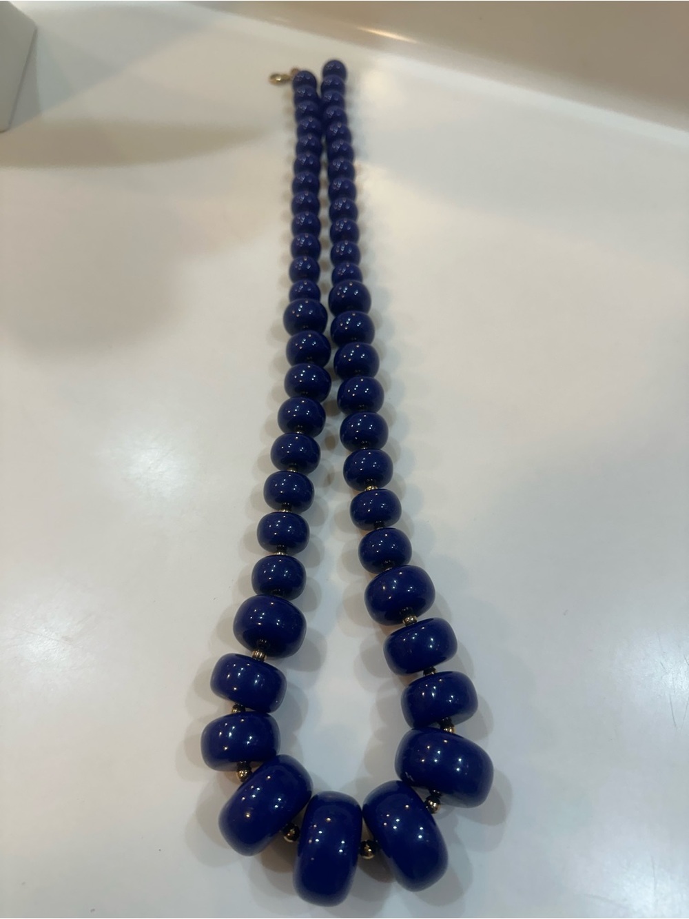 Vintage KJL Kenneth Jay Lane Cobalt Blue Resin Bead Necklace Unbranded Earrings - Picture 8 of 13